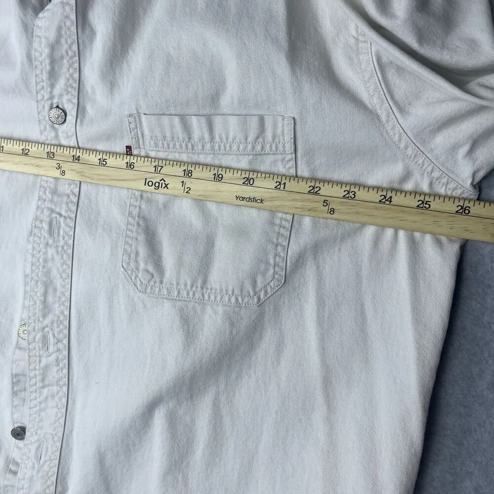 Vintage Levis Red Tab Denim Overshirt Shacket Off White Cream Heavy Workwear L